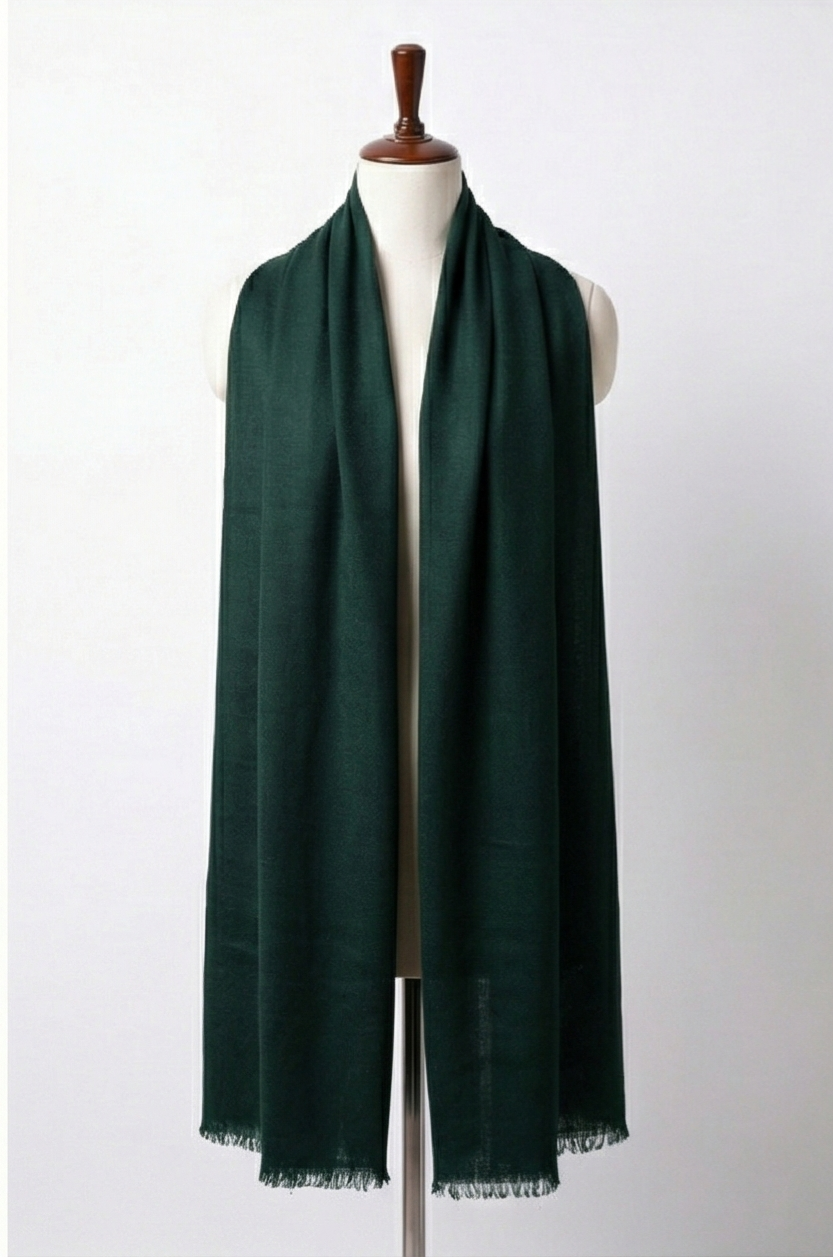 Dark Green Himalayan Handmade Pashmina Shawl
