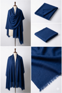 Blue Himalayan Handmade Pashmina Shawl