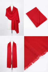 Bright Red Himalayan Handmade Pashmina Shawl